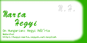 marta hegyi business card